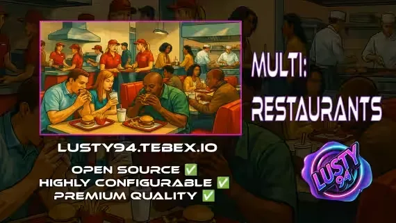 QBCore Restaurant Script, 14 Preconfigured Locations