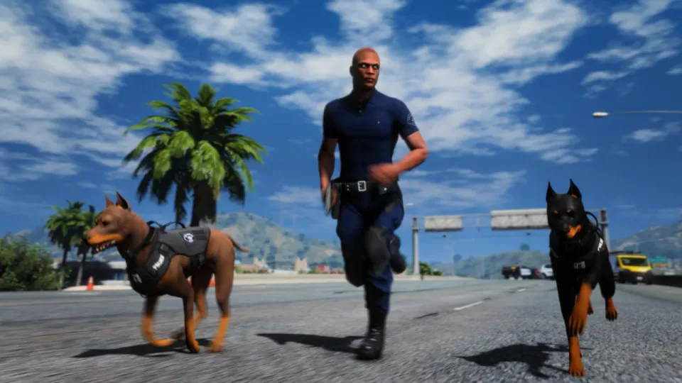 Lore Friendly Police and EMS EUP Pack with K9 Peds