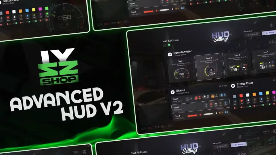 Free FiveM HUD: Izzy V7 with 4 Speedometers