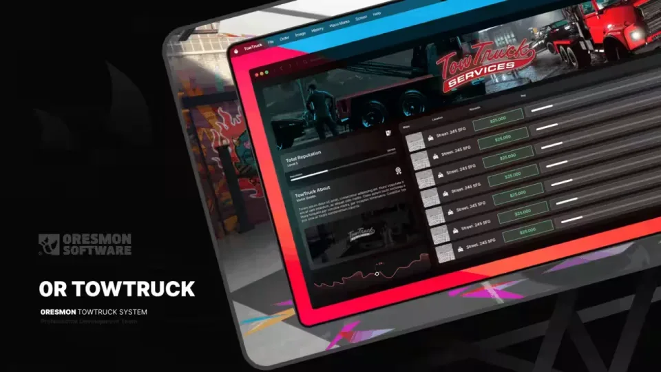 FiveM Tow Truck Job Script with Synced Flatbed Loading