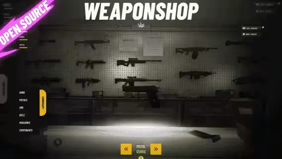 QBCore & ESX Weaponshop Script with Rotating UI