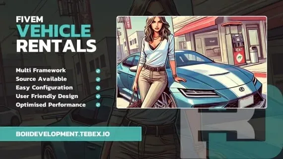 Free FiveM Vehicle Rental Script (ESX, QBCore, Qbox)