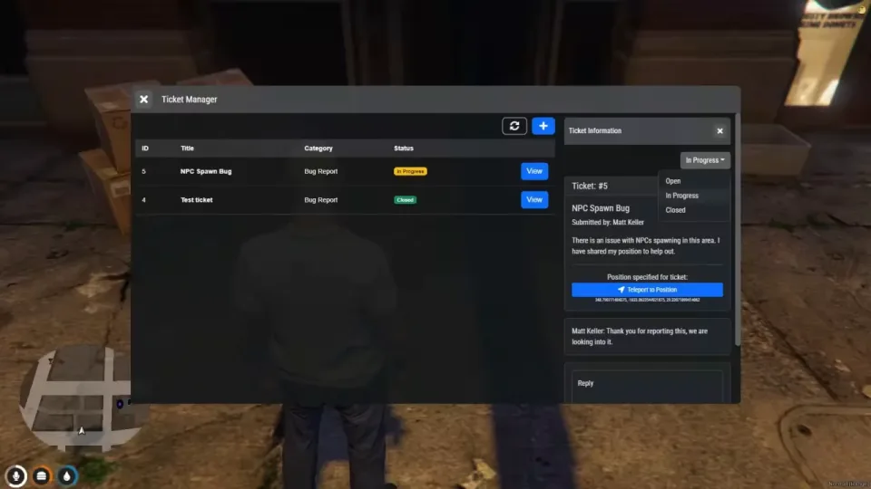 Free In-Game Ticket Manager for FiveM