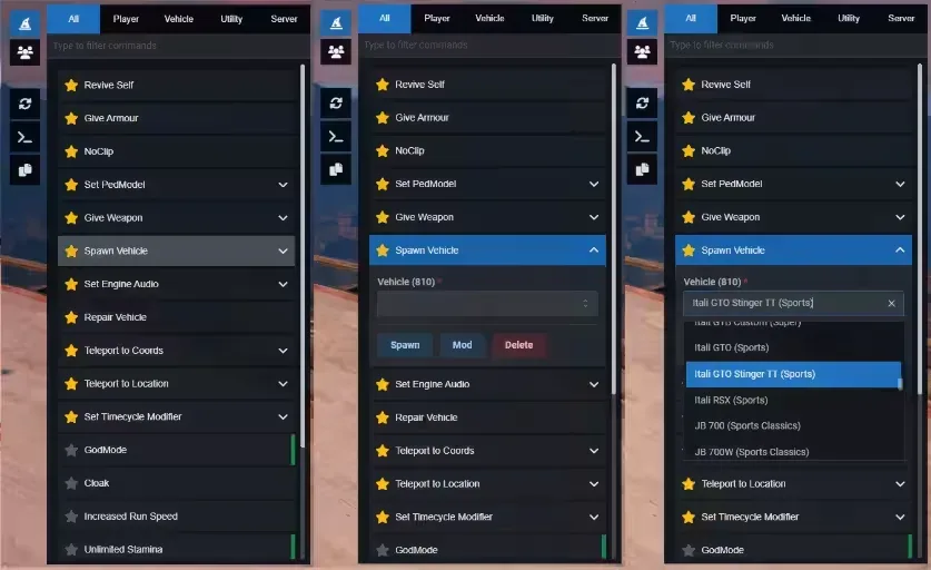 Free QBCore Admin Menu with Searchable NUI Panel