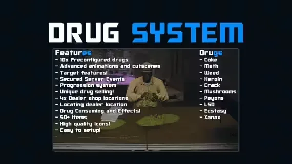 DRC Drugs V2, a 10-Drug FiveM Script with Progression